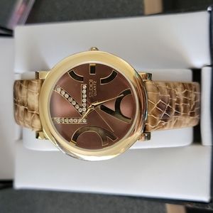 Faux snakeskin watch